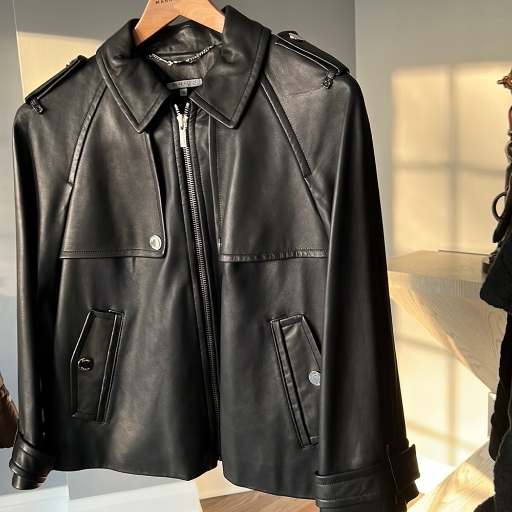 Beautiful NWT lamb leather jacket A-line light and soft size large!